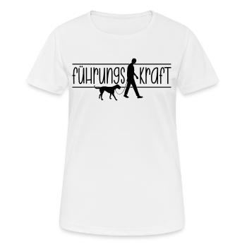 Führungskraft Mann Hund Gassi gehen Herrchen - Frauen T-Shirt atmungsaktiv - Weiß - Vorne - AI Model Female 172 dark (172cm)