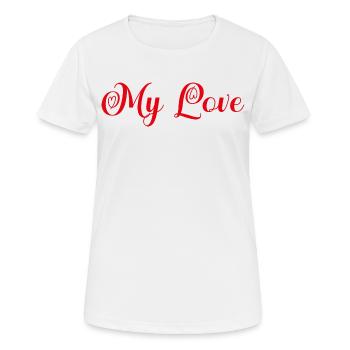 My love - Mon amour - Valentine's Day gift. - Women's Breathable T-Shirt - white - Front - AI Model Female 172 dark (172cm)
