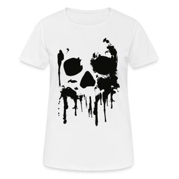 Totenkopf, Skull, Splash - Frauen T-Shirt atmungsaktiv - Weiß - Vorne - AI Model Female 172 dark (172cm)