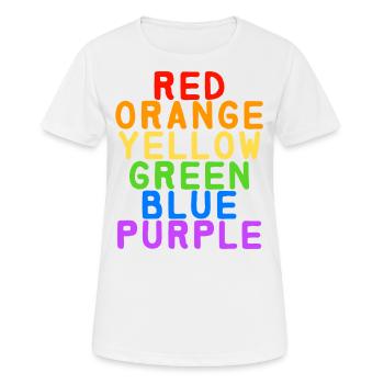 LGBT Regenbogen Farben - Frauen T-Shirt atmungsaktiv - Weiß - Vorne - AI Model Female 172 dark (172cm)