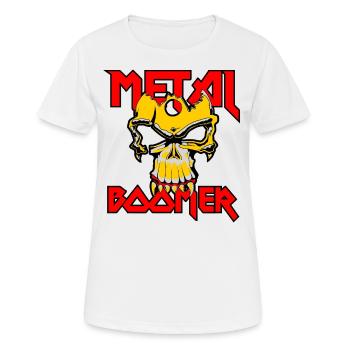 Heavy Metal Boomer crâne et os - T-shirt respirant Femme - blanc - Devant - AI Model Female 172 dark (172cm)