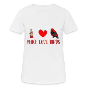 Peace Love Birds - Bird Watching - Bird Watcher - Women's Breathable T-Shirt - white - Front - AI Model Female 172 dark (172cm)