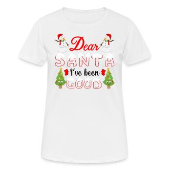 LIEBER WEIHNACHTSMANN, ICH WAR BRAV Ugly Christmas - Frauen T-Shirt atmungsaktiv - Weiß - Vorne - AI Model Female 172 dark (172cm)