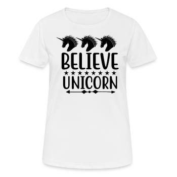 Belief in Unicorn Unicorn - Women's Breathable T-Shirt - white - Front - AI Model Female 172 dark (172cm)