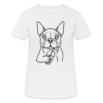 Français Bouledogue - T-shirt respirant Femme - blanc - Devant - AI Model Female 172 dark (172cm)