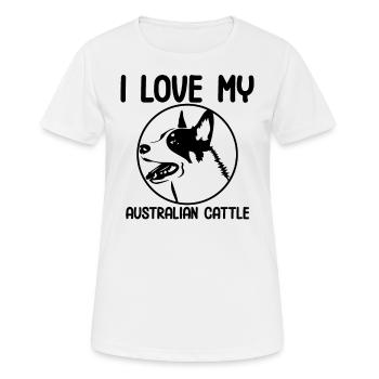J’adore mon bétail australien - T-shirt respirant Femme - blanc - Devant - AI Model Female 172 dark (172cm)