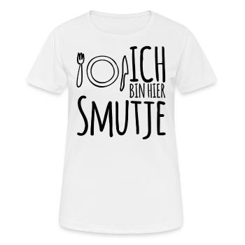 Ich bin hier Smutje - Koch Segeln Motivation - Frauen T-Shirt atmungsaktiv - Weiß - Vorne - AI Model Female 172 dark (172cm)