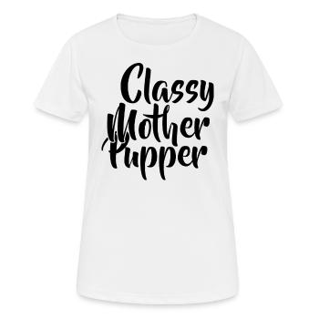 Stilvolle Welpen Mutter - Frauen T-Shirt atmungsaktiv - Weiß - Vorne - AI Model Female 172 dark (172cm)