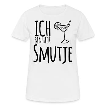 I'm here Smutje - Cook Sailing Motivation - Women's Breathable T-Shirt - white - Front - AI Model Female 172 dark (172cm)