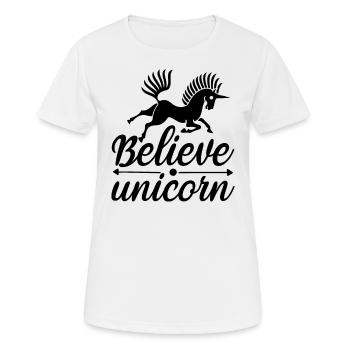 Belief in Unicorn Unicorn - Women's Breathable T-Shirt - white - Front - AI Model Female 172 dark (172cm)