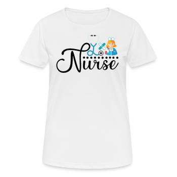 Krankenschwester - Frauen T-Shirt atmungsaktiv - Weiß - Vorne - AI Model Female 172 dark (172cm)