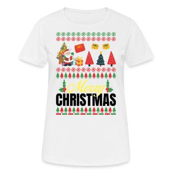 Merry Christmas Ugly Christmas Sweater - Women's Breathable T-Shirt - white - Front - AI Model Female 172 dark (172cm)