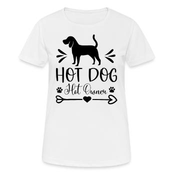 Heißer Hund heißer Besitzer - Frauen T-Shirt atmungsaktiv - Weiß - Vorne - AI Model Female 172 dark (172cm)