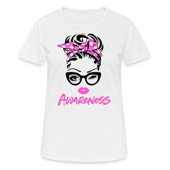 Breast Cancer Awareness - Women's Breathable T-Shirt - white - Front - AI Model Female 172 dark (172cm)