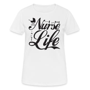 Vie infirmière - T-shirt respirant Femme - blanc - Devant - AI Model Female 172 dark (172cm)