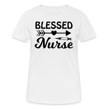 Blessed Nurse - Women's Breathable T-Shirt - white - Front - AI Model Female 172 dark (172cm)