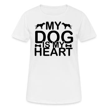 Mon chien est mon cœur - T-shirt respirant Femme - blanc - Devant - AI Model Female 172 dark (172cm)