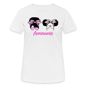Brustkrebs Bewusstsein - Frauen T-Shirt atmungsaktiv - Weiß - Vorne - AI Model Female 172 dark (172cm)