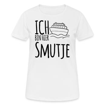I'm Here Smutje - Chef Sailing Motivation - Women's Breathable T-Shirt - white - Front - AI Model Female 172 dark (172cm)