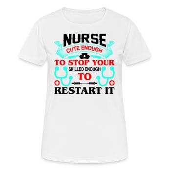 Krankenschwester - Frauen T-Shirt atmungsaktiv - Weiß - Vorne - AI Model Female 172 dark (172cm)
