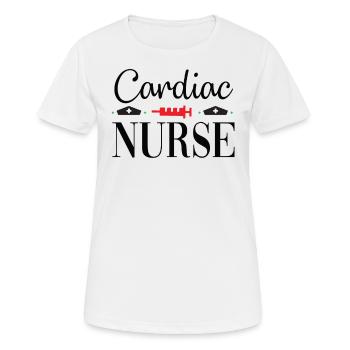 Infirmière Cardio - T-shirt respirant Femme - blanc - Devant - AI Model Female 172 dark (172cm)