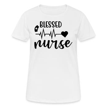 Blessed Nurse - Women's Breathable T-Shirt - white - Front - AI Model Female 172 dark (172cm)