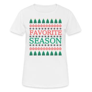 Ugly Christmas Beliebteste Jahreszeit Sprüche - Frauen T-Shirt atmungsaktiv - Weiß - Vorne - AI Model Female 172 dark (172cm)