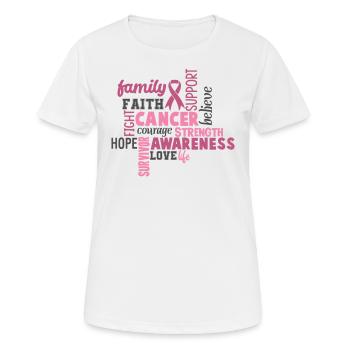 Lettres sur le cancer du sein - T-shirt respirant Femme - blanc - Devant - AI Model Female 172 dark (172cm)