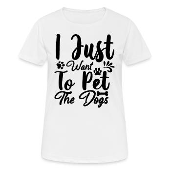 Je veux juste caresser les chiens - T-shirt respirant Femme - blanc - Devant - AI Model Female 172 dark (172cm)