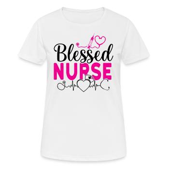 Blessed Nurse - Women's Breathable T-Shirt - white - Front - AI Model Female 172 dark (172cm)