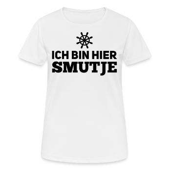 I'm here Smutje - Cook Sailing Motivation - Women's Breathable T-Shirt - white - Front - AI Model Female 172 dark (172cm)