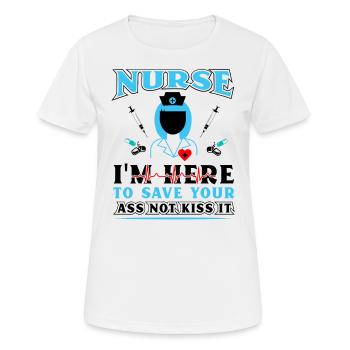 Krankenschwester Hier zum helfen - Frauen T-Shirt atmungsaktiv - Weiß - Vorne - AI Model Female 172 dark (172cm)