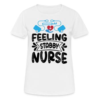 Infirmière épineuse - T-shirt respirant Femme - blanc - Devant - AI Model Female 172 dark (172cm)