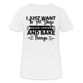 Je veux juste caresser les chiens - T-shirt respirant Femme - blanc - Devant - AI Model Female 172 dark (172cm)