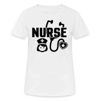 Krankenschwester - Frauen T-Shirt atmungsaktiv - Weiß - Vorne - AI Model Female 172 dark (172cm)
