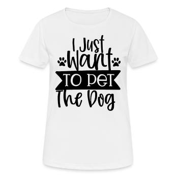 Je veux juste caresser le chien - T-shirt respirant Femme - blanc - Devant - AI Model Female 172 dark (172cm)