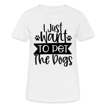 Je veux juste caresser les chiens - T-shirt respirant Femme - blanc - Devant - AI Model Female 172 dark (172cm)