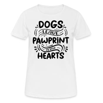 Dogs leave pawprints on your hearts - Women's Breathable T-Shirt - white - Front - AI Model Female 172 dark (172cm)