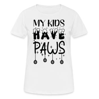 MY CHILDREN HAVE PAWS - Women's Breathable T-Shirt - white - Front - AI Model Female 172 dark (172cm)