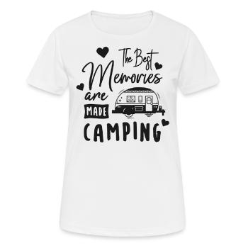 Camping Erinnerungen Urlaub - Frauen T-Shirt atmungsaktiv - Weiß - Vorne - AI Model Female 172 dark (172cm)