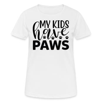 Meine Kinder haben Pfoten - Frauen T-Shirt atmungsaktiv - Weiß - Vorne - AI Model Female 172 dark (172cm)