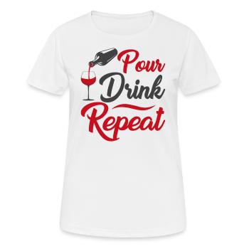 Verser la boisson répéter - T-shirt respirant Femme - blanc - Devant - AI Model Female 172 dark (172cm)