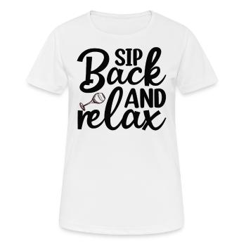 Nippen Sie und entspannen Sie sich - Frauen T-Shirt atmungsaktiv - Weiß - Vorne - AI Model Female 172 dark (172cm)