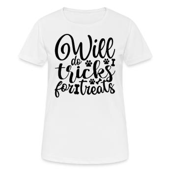 Fait des astuces pour les friandises - T-shirt respirant Femme - blanc - Devant - AI Model Female 172 dark (172cm)