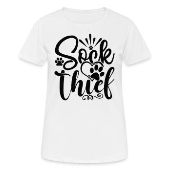 Sock Thief - Women's Breathable T-Shirt - white - Front - AI Model Female 172 dark (172cm)