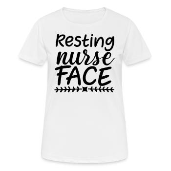 Resting Nurse Face - Women's Breathable T-Shirt - white - Front - AI Model Female 172 dark (172cm)