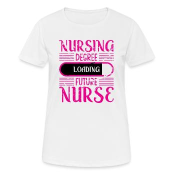 Krankenpflege-Studium Laden - Frauen T-Shirt atmungsaktiv - Weiß - Vorne - AI Model Female 172 dark (172cm)