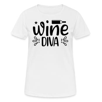 Wein-Diva - Frauen T-Shirt atmungsaktiv - Weiß - Vorne - AI Model Female 172 dark (172cm)