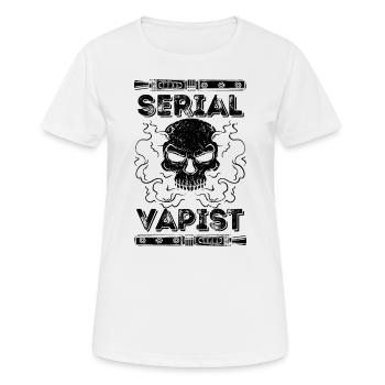 Vaping Serial Vapist E-cigarette - Women's Breathable T-Shirt - white - Front - AI Model Female 172 dark (172cm)