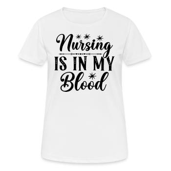 L’allaitement est dans mon sang - T-shirt respirant Femme - blanc - Devant - AI Model Female 172 dark (172cm)